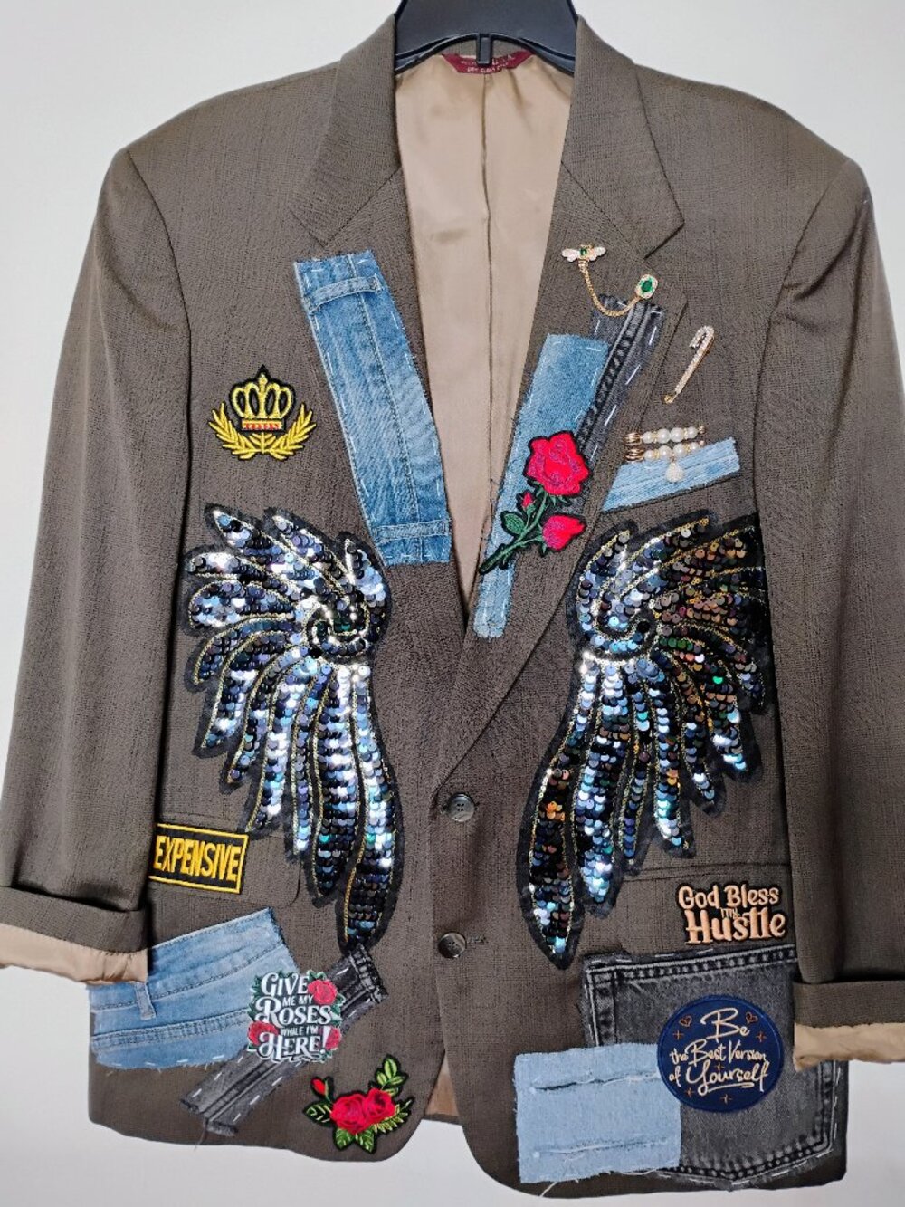 Men's blazer large/ladies XL junk blazer thrifted & designed